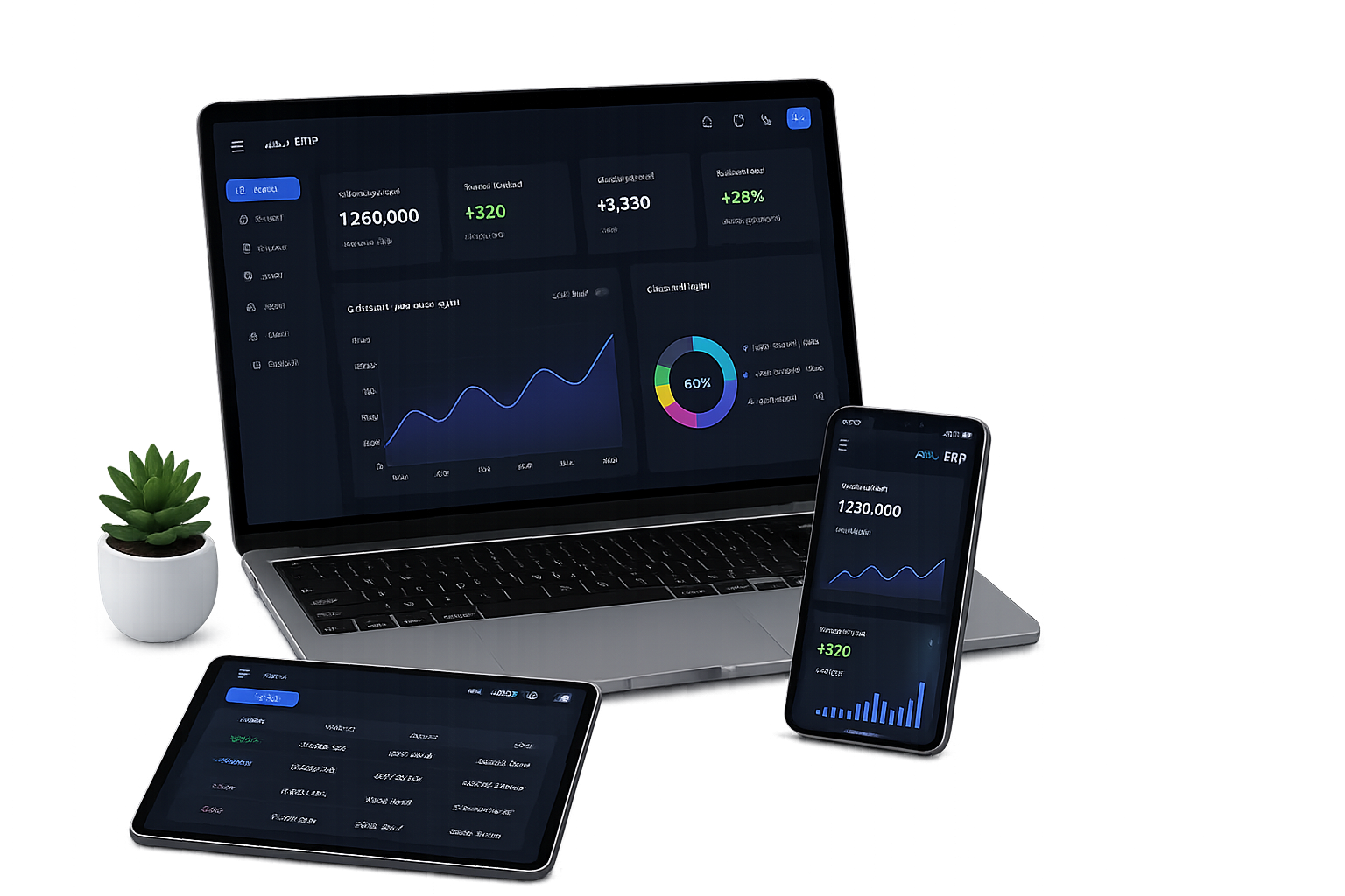 ERP Dashboard on multiple devices